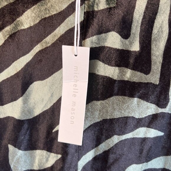 NWT Michelle Mason Velvet Zebra Cutout Backless Midi Dress $780 - Picture 14 of 16